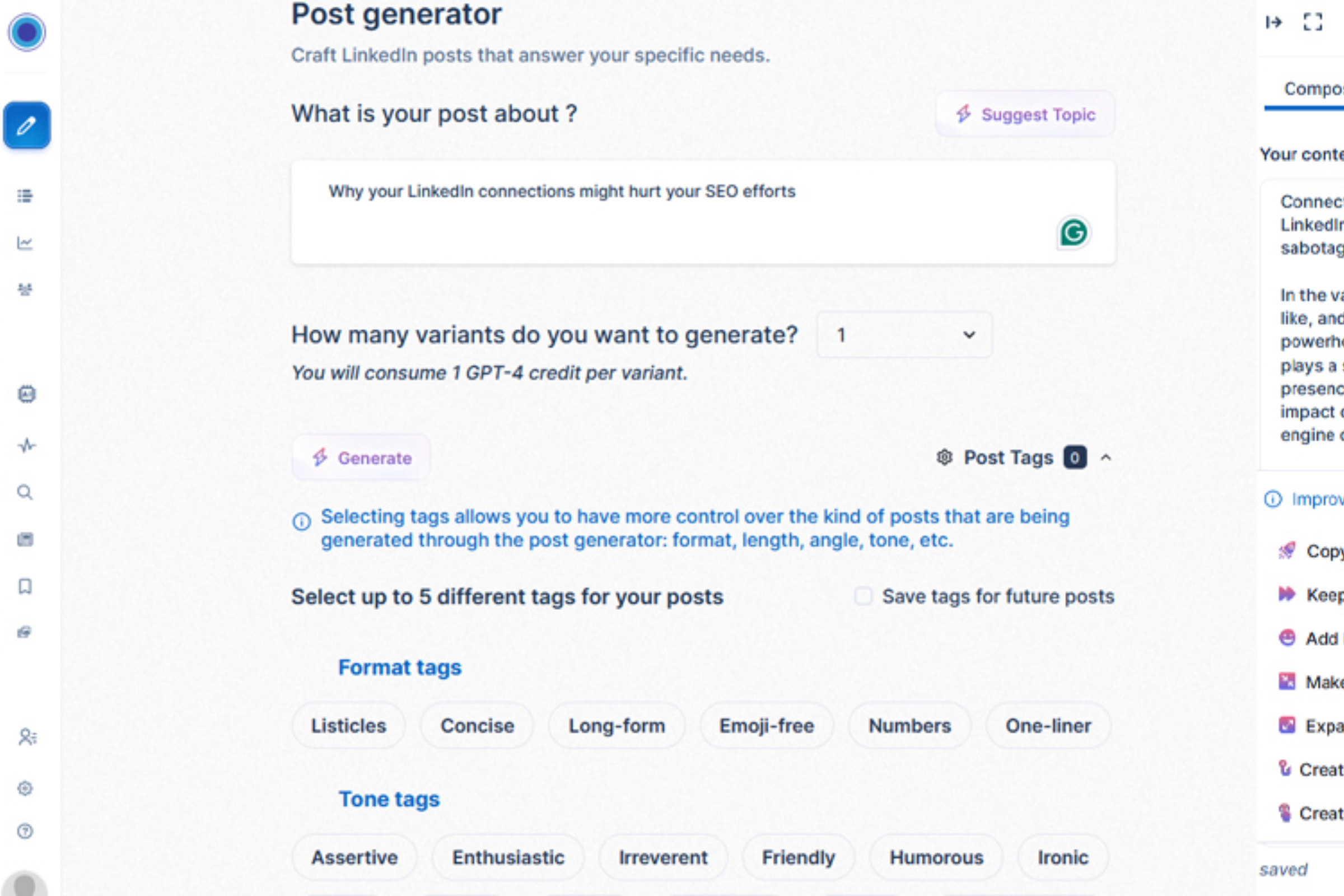 Taplio personalized content generator