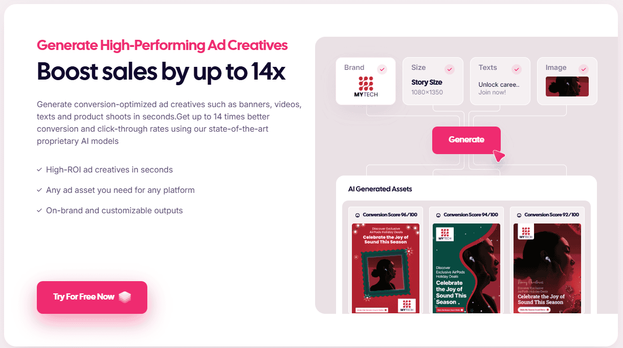 Ai-powered creative generation with multiple ad variations