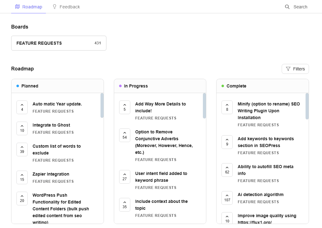 Future developments and roadmap