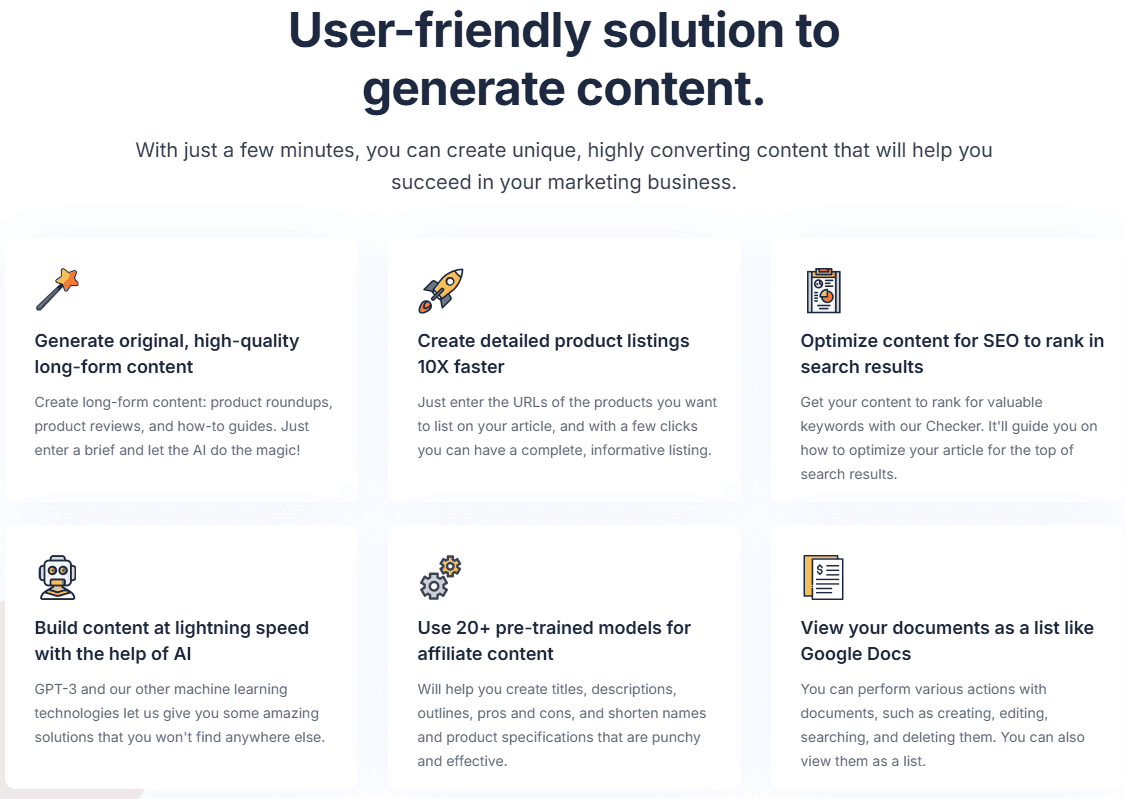 Key features of seowriting ai