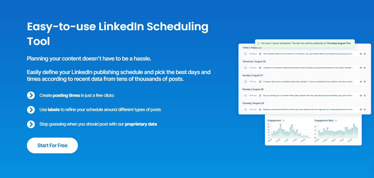 Linkedin post scheduling and queue management