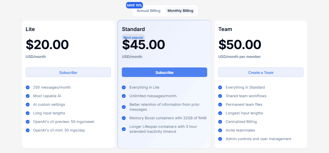 Pricing plans 1