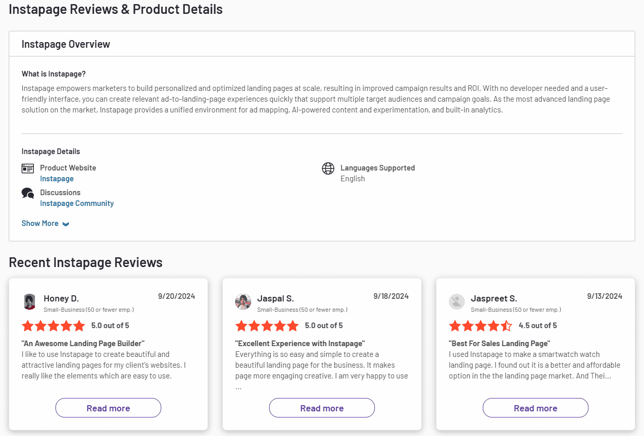 Real user reviews