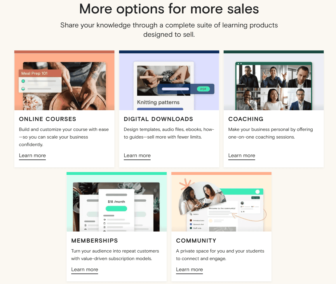 Sales pages and funnels