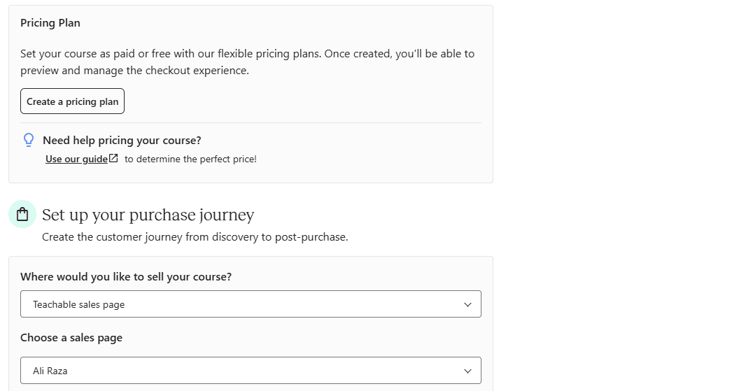 Setting course pricing