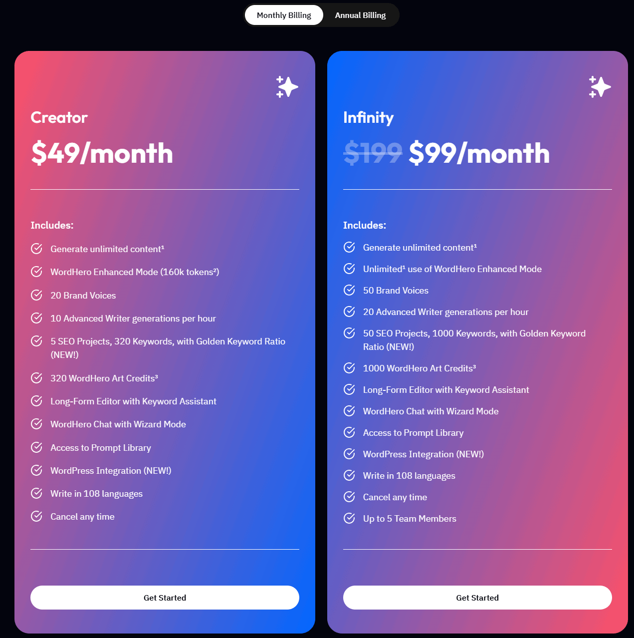 Wordhero pricing