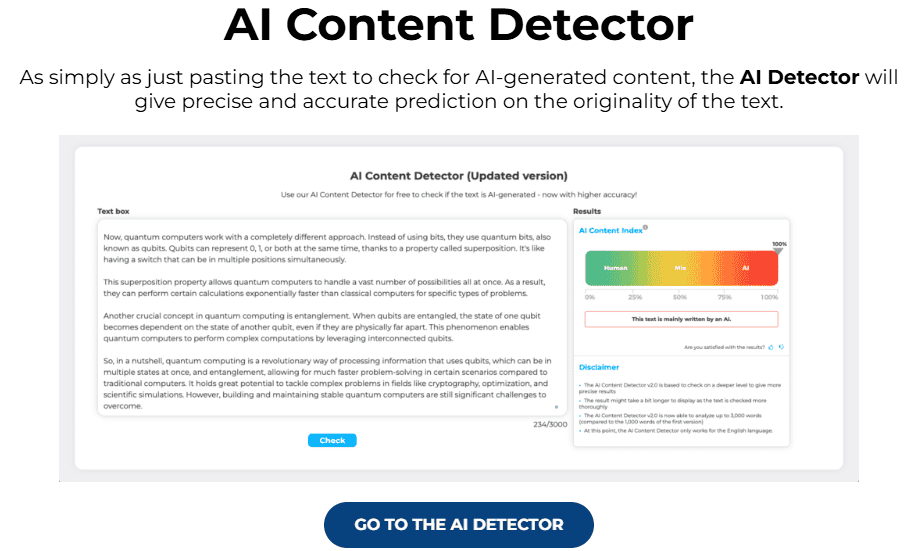 Overview of crossplag ai content detector