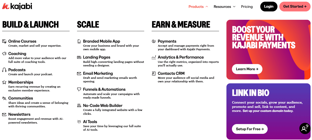 Key features of kajabi