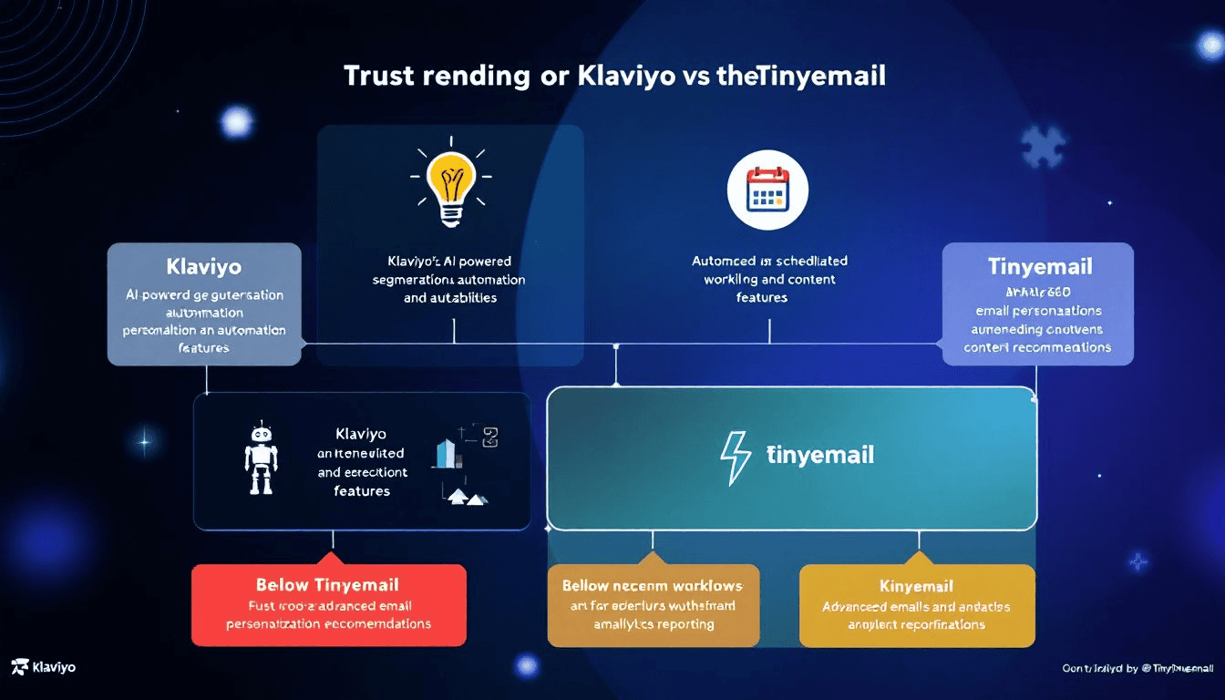 Key features of klaviyo and tinyemail for email marketing.