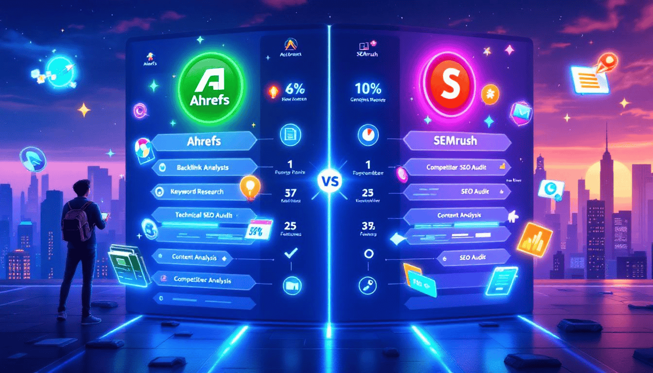 A comparison chart of competitive content analysis tools.